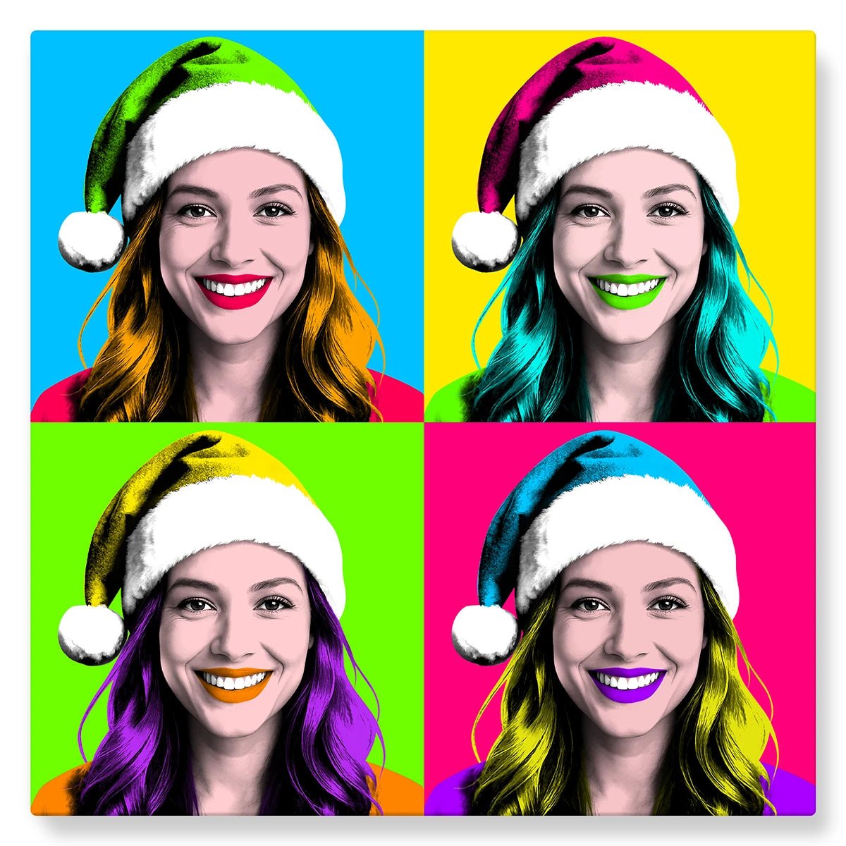 Tableau Pop Art 4 cases pour Noël - Studio Pop Art
