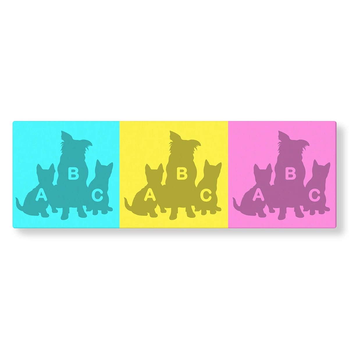 Tableau Pop Art Animaux panoramique (pastel) - Studio Pop Art