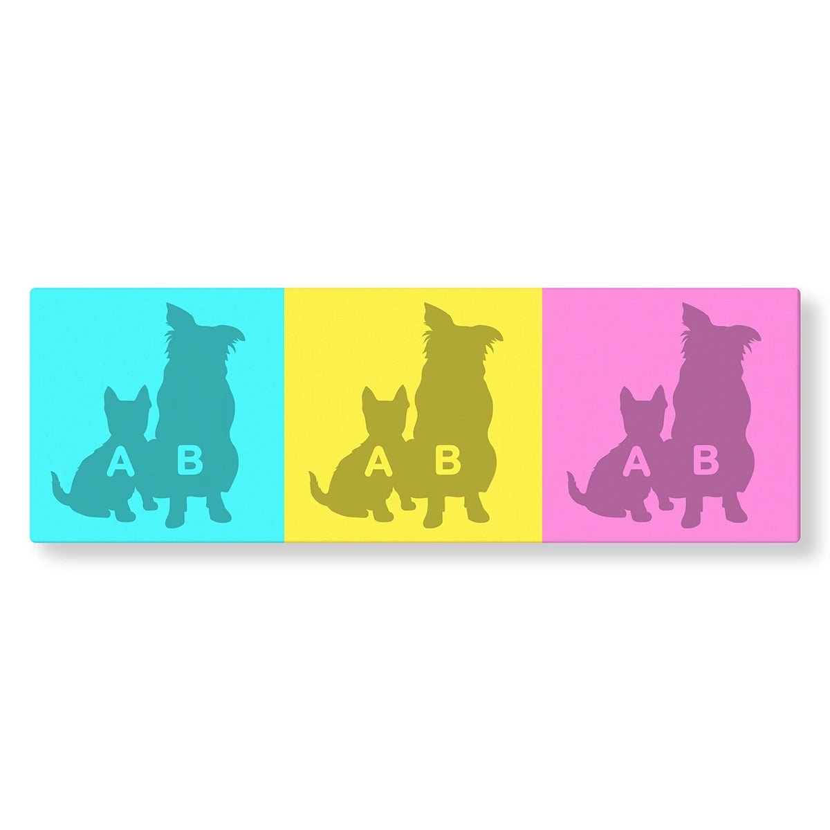 Tableau Pop Art Animaux panoramique (pastel) - Studio Pop Art