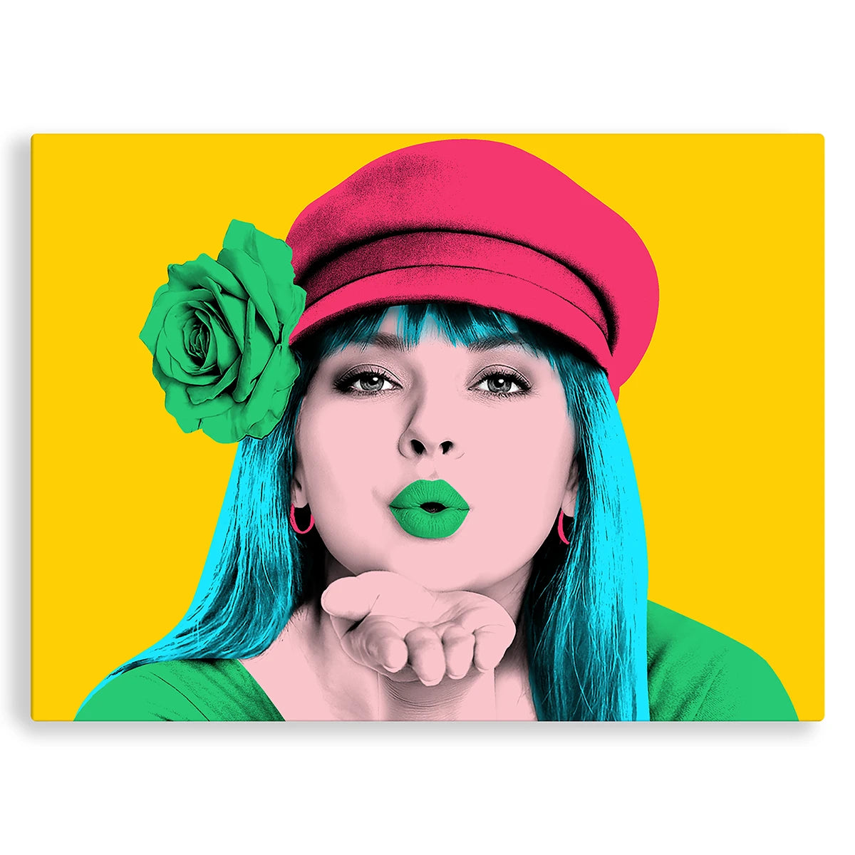 Tableau Pop Art Rétro Style Warhol Personnalisé Jaune