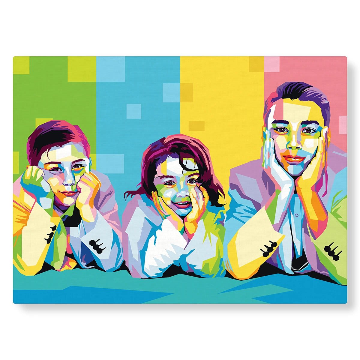 Illustration d'une famille style WPAP - Studio Pop Art