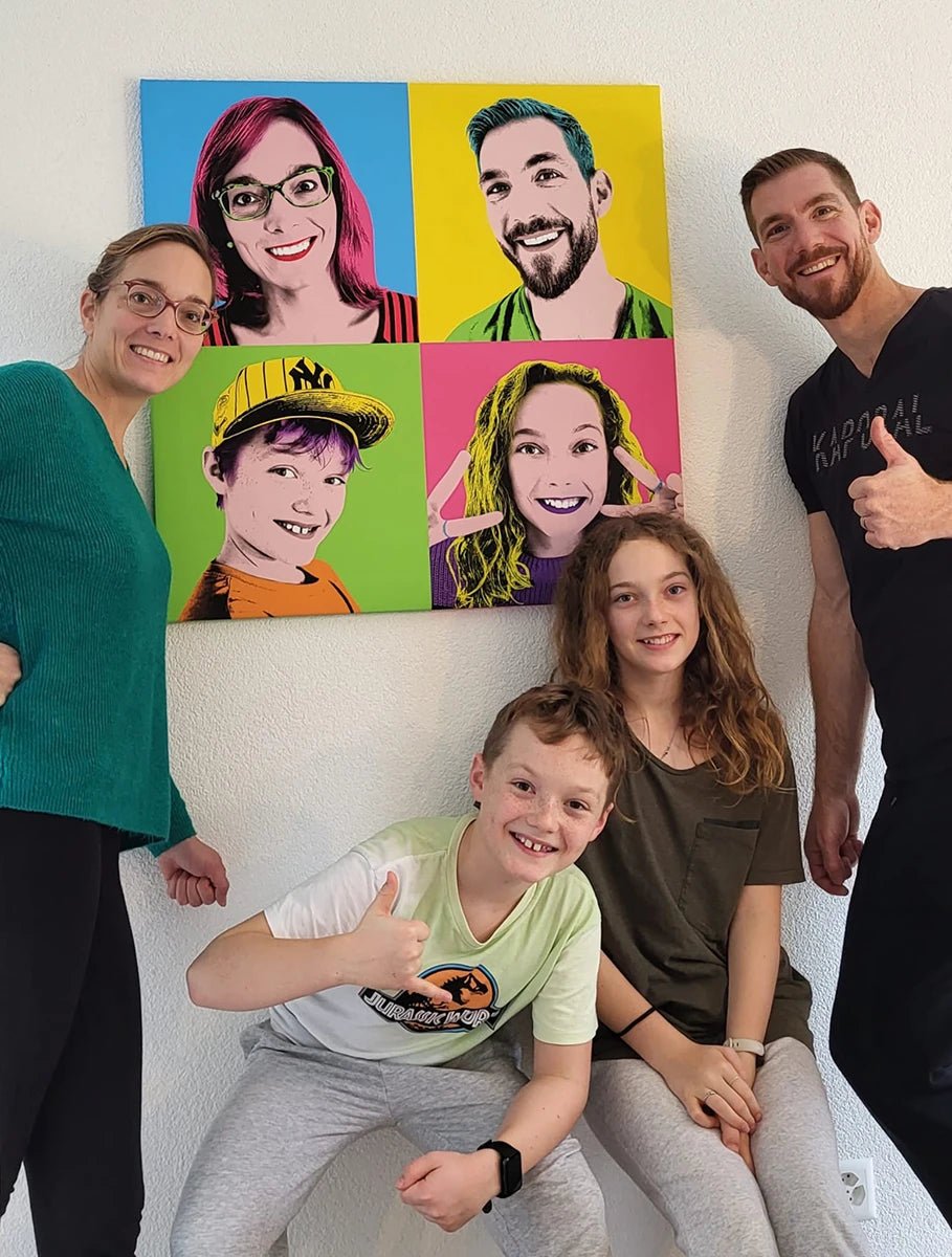 Portraits personnalisé pop art famille