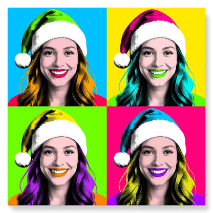 Tableau Pop Art 4 cases pour Noël - Studio Pop Art