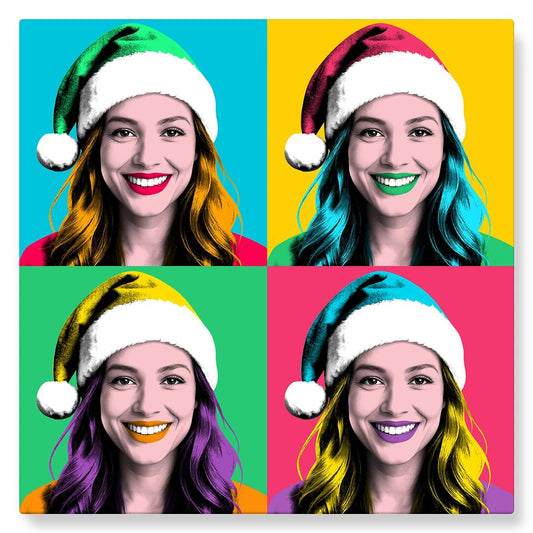 Tableau Pop Art 4 cases pour Noël - Studio Pop Art