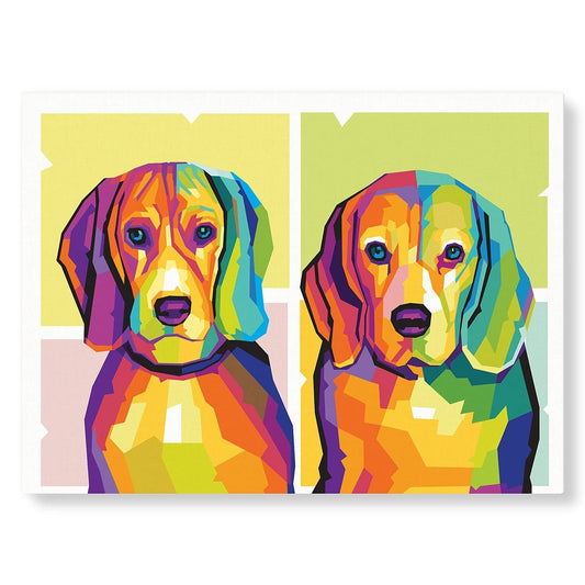 Illustration de 2 chiens style WPAP - Studio Pop Art
