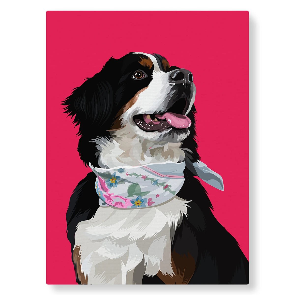 Portrait illustré de votre animal : PicsArt rouge - Studio Pop Art