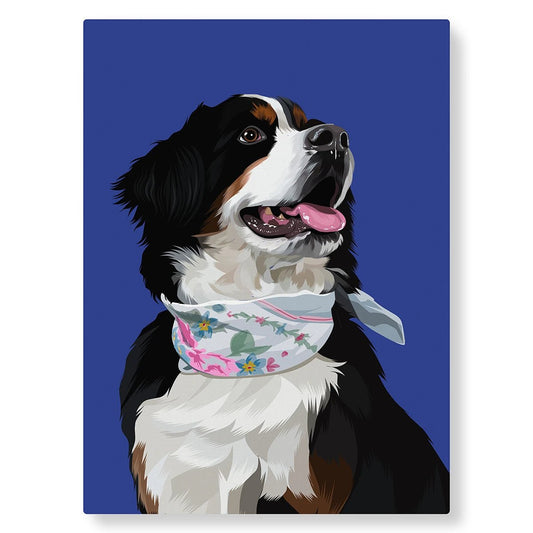 Portrait illustré de votre animal : PicsArt bleu - Studio Pop Art