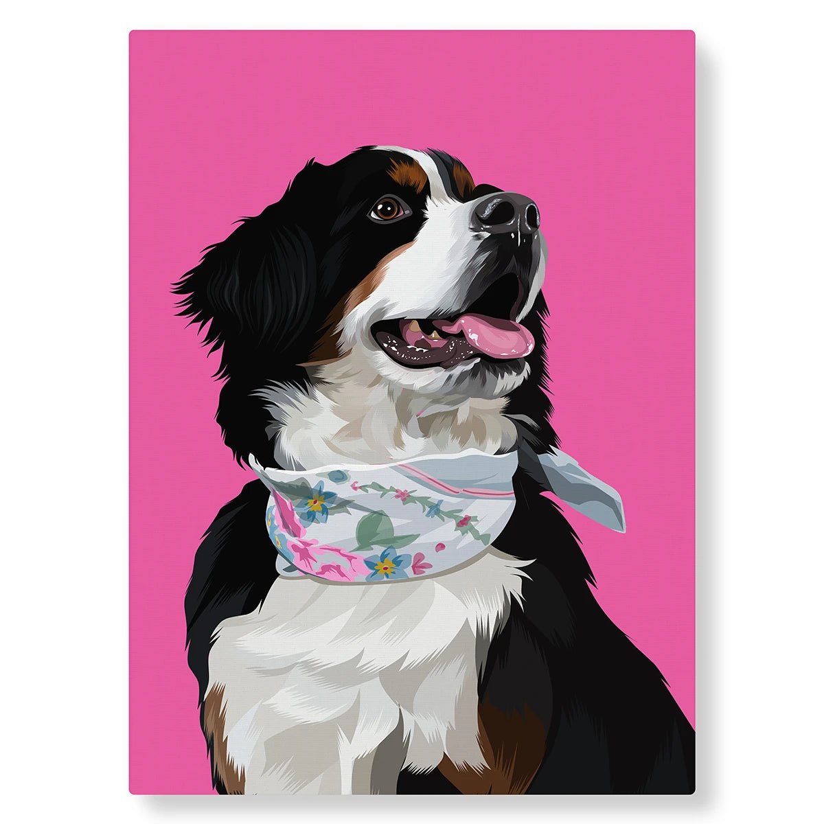 Portrait illustré de votre animal : PicsArt rose - Studio Pop Art