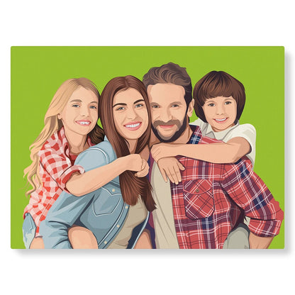 Tableau de famille illustré : PicsArt vert - Studio Pop Art