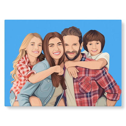 Tableau de famille illustré : PicsArt bleu - Studio Pop Art