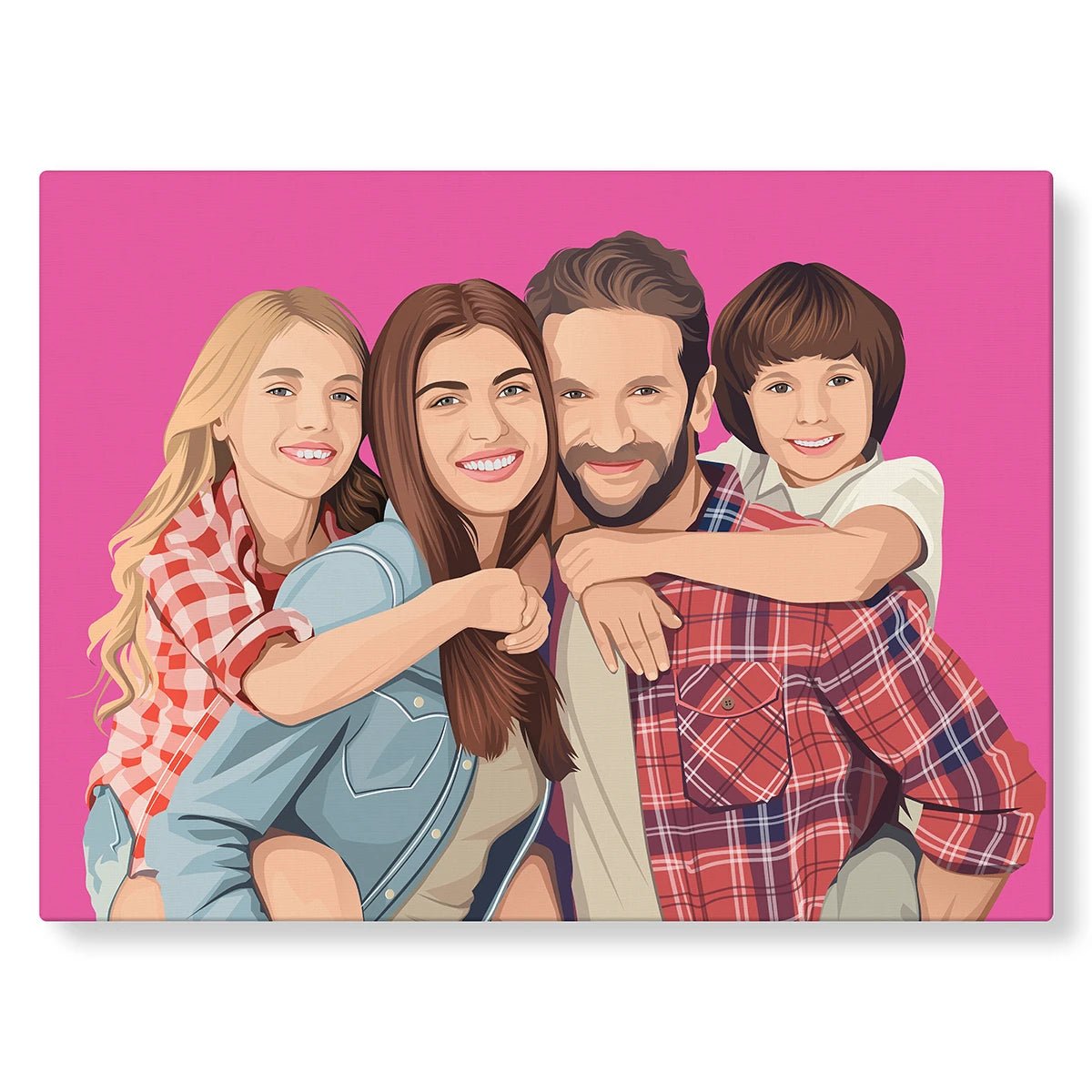 Tableau de famille illustré : PicsArt rose - Studio Pop Art