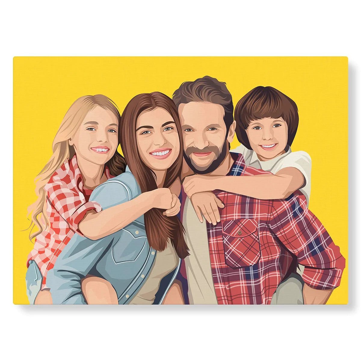 Portrait de famille illustré pour Noël - Studio Pop Art