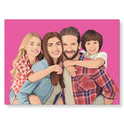 Portrait de famille illustré pour Noël - Studio Pop Art