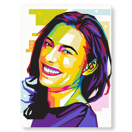 Exemple d'un portrait personnalisé illustré représentant une femme - Studio Pop Art