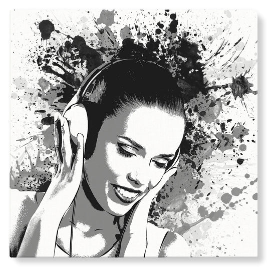 Portrait "Splash" en noir et blanc - Studio Pop Art